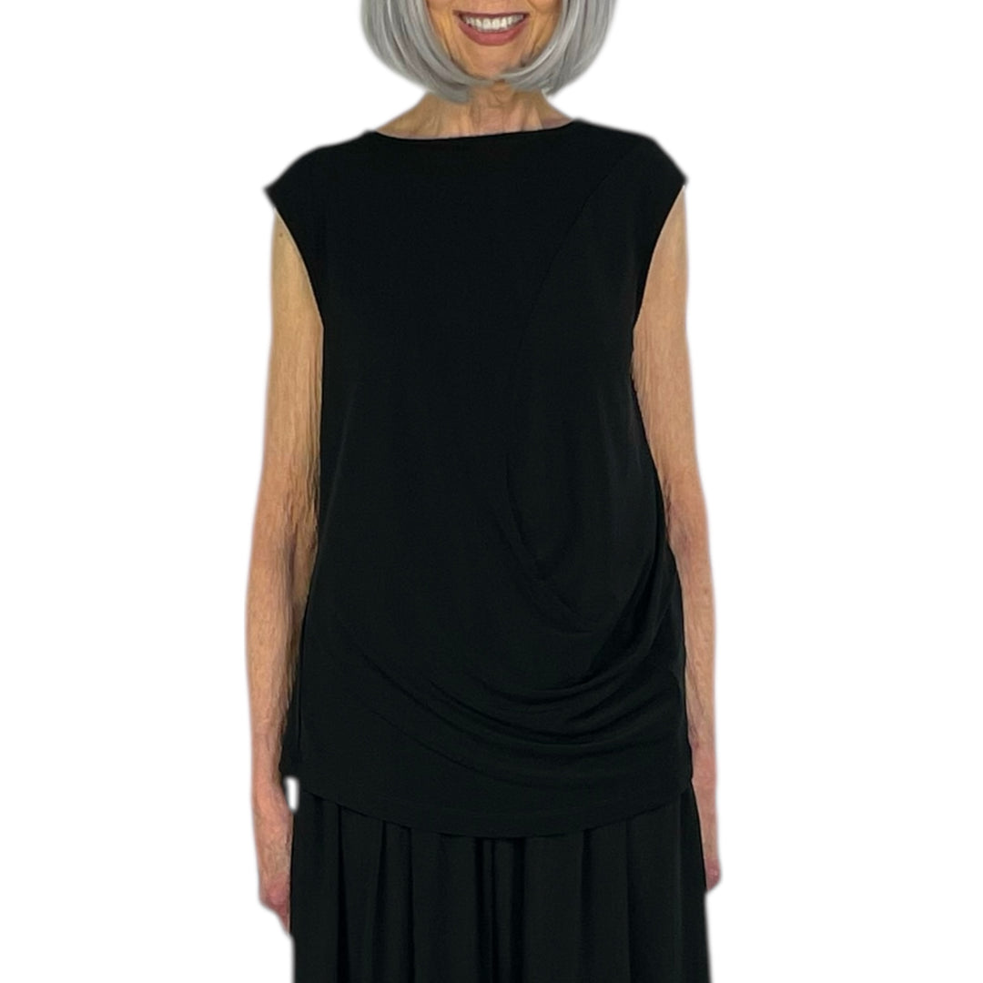 DRAPE JERSEY-56 SLEEVELESS TOP