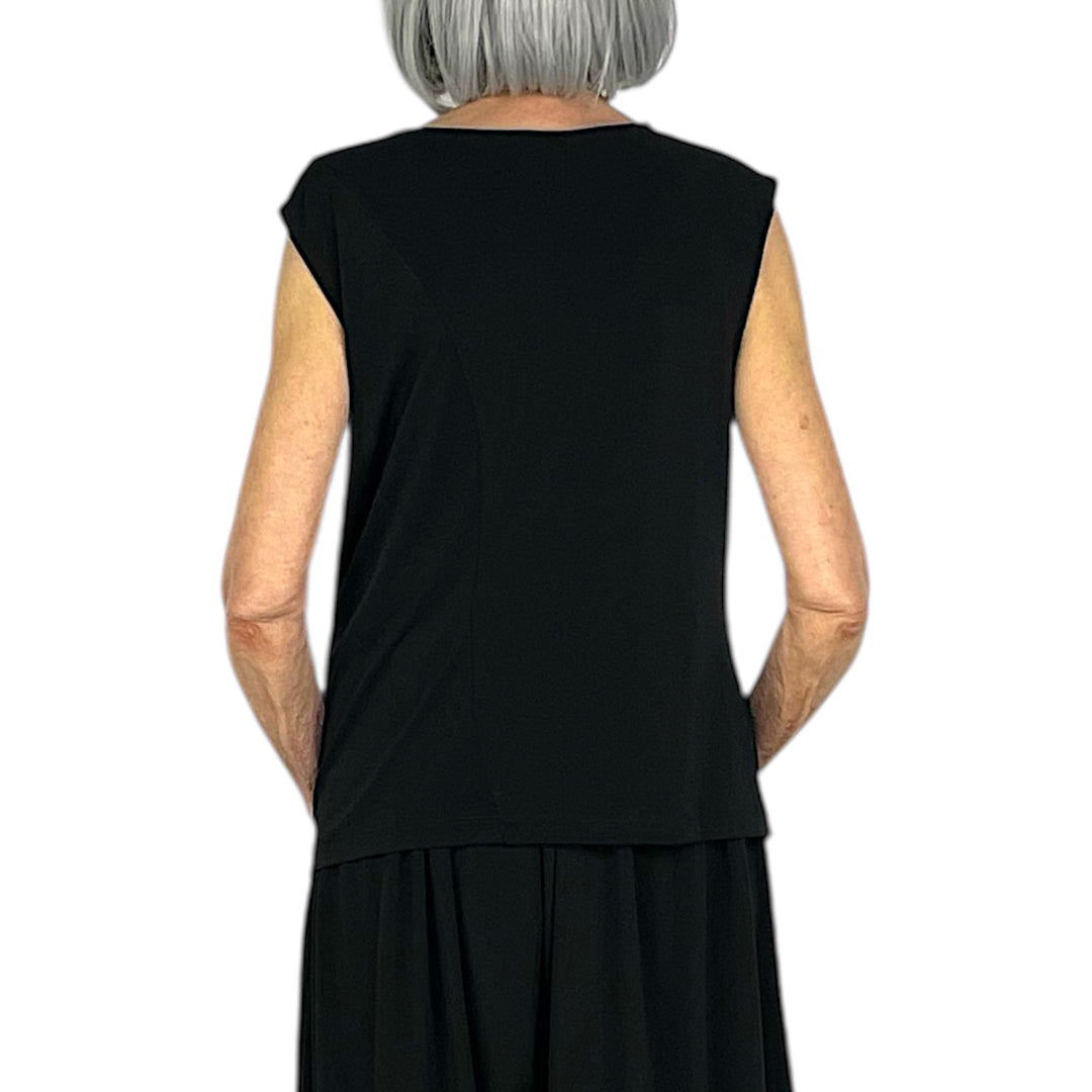 DRAPE JERSEY-56 SLEEVELESS TOP