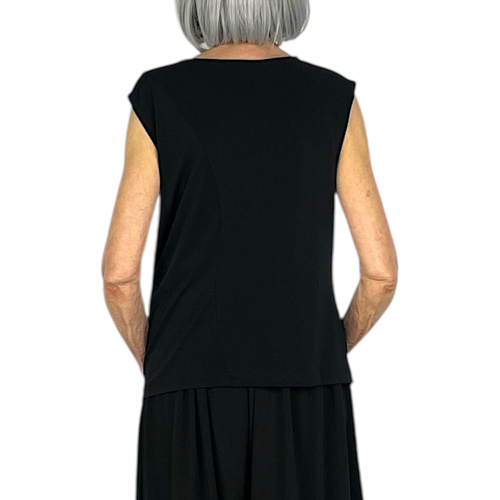 DRAPE JERSEY-56 SLEEVELESS TOP