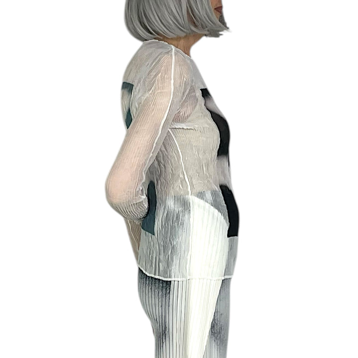 SHADOW STUDY CHIFFON TWIST TOP