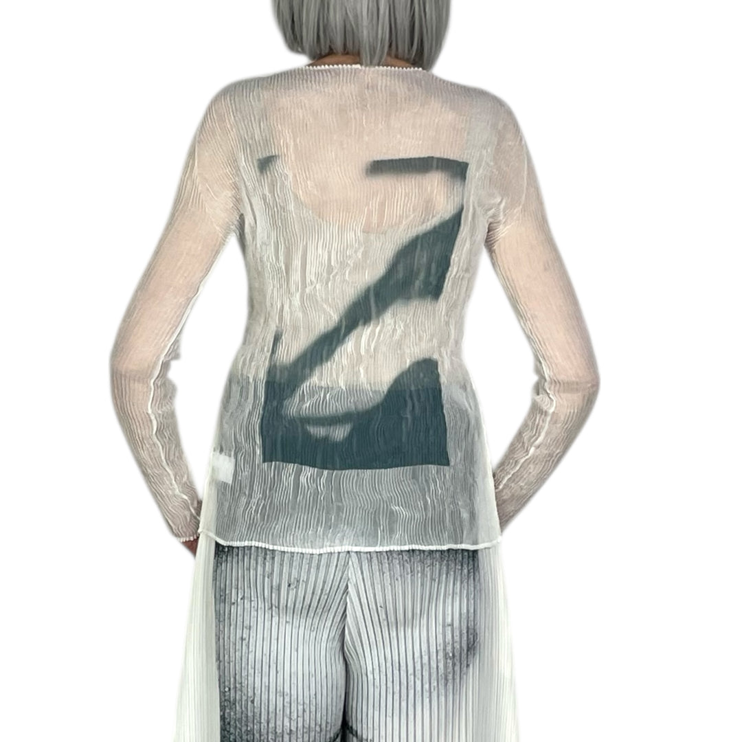 SHADOW STUDY CHIFFON TWIST TOP