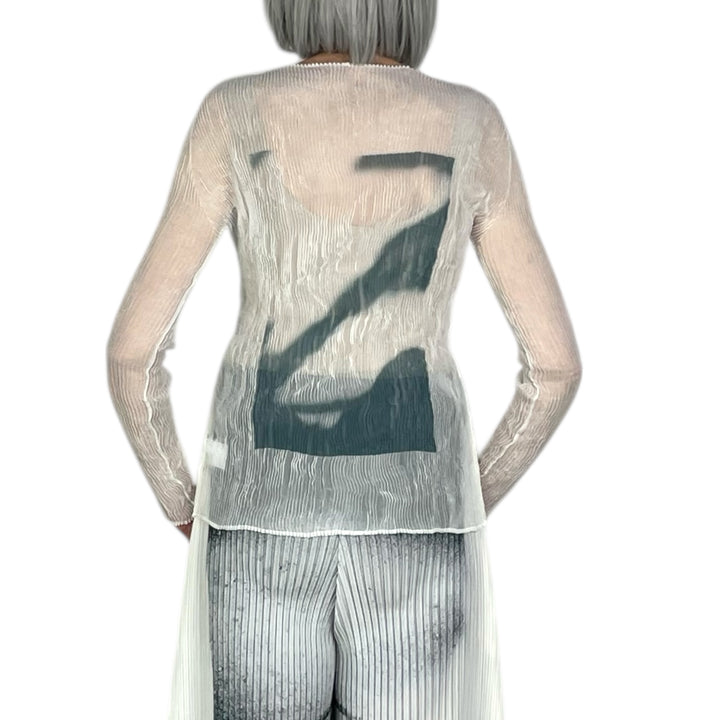 SHADOW STUDY CHIFFON TWIST TOP