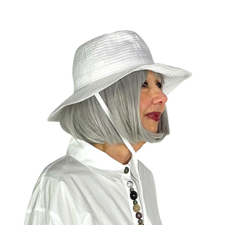 MEDIUM BRIM RIBBON HAT W/TIE