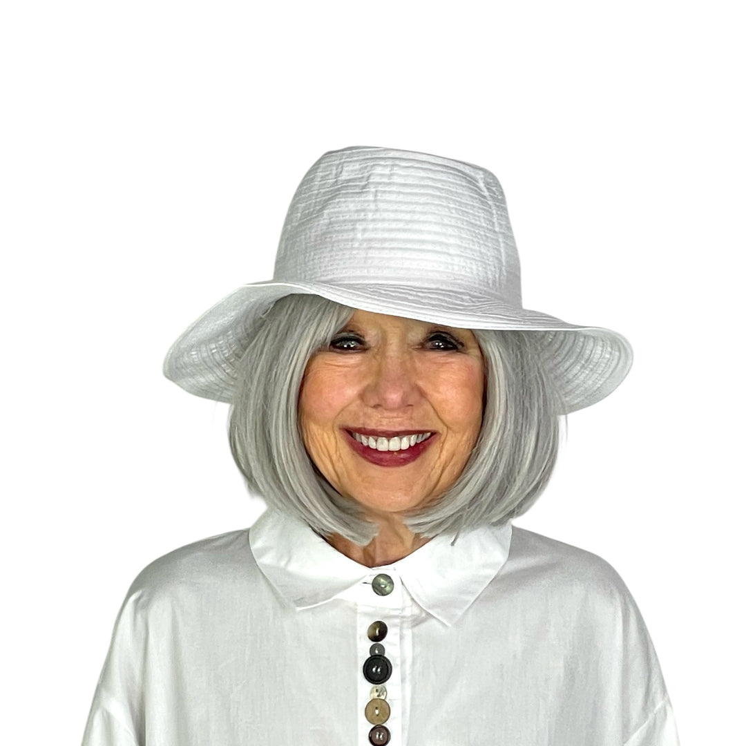 MEDIUM BRIM RIBBON HAT W/TIE
