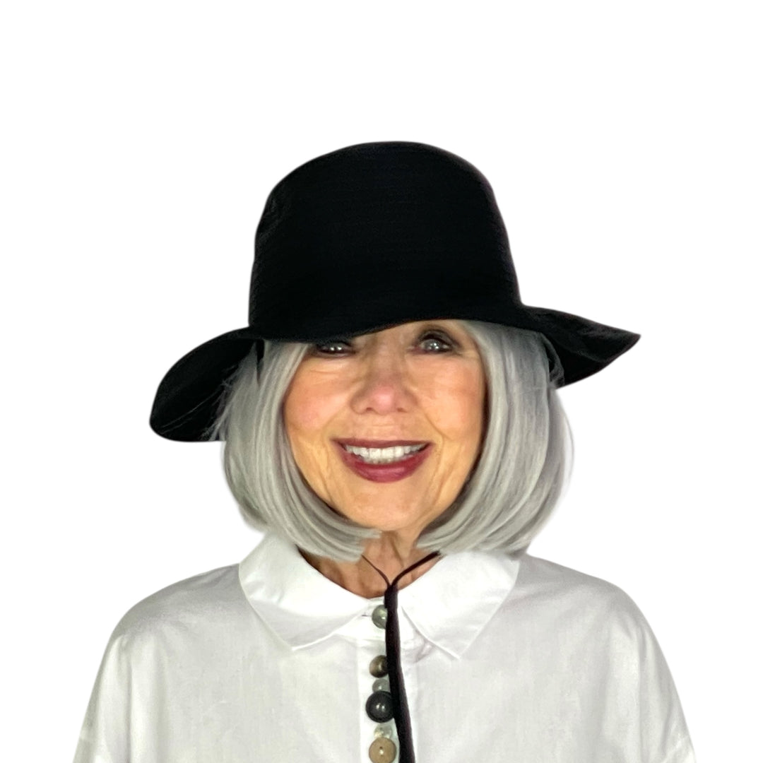 MEDIUM BRIM RIBBON HAT W/TIE