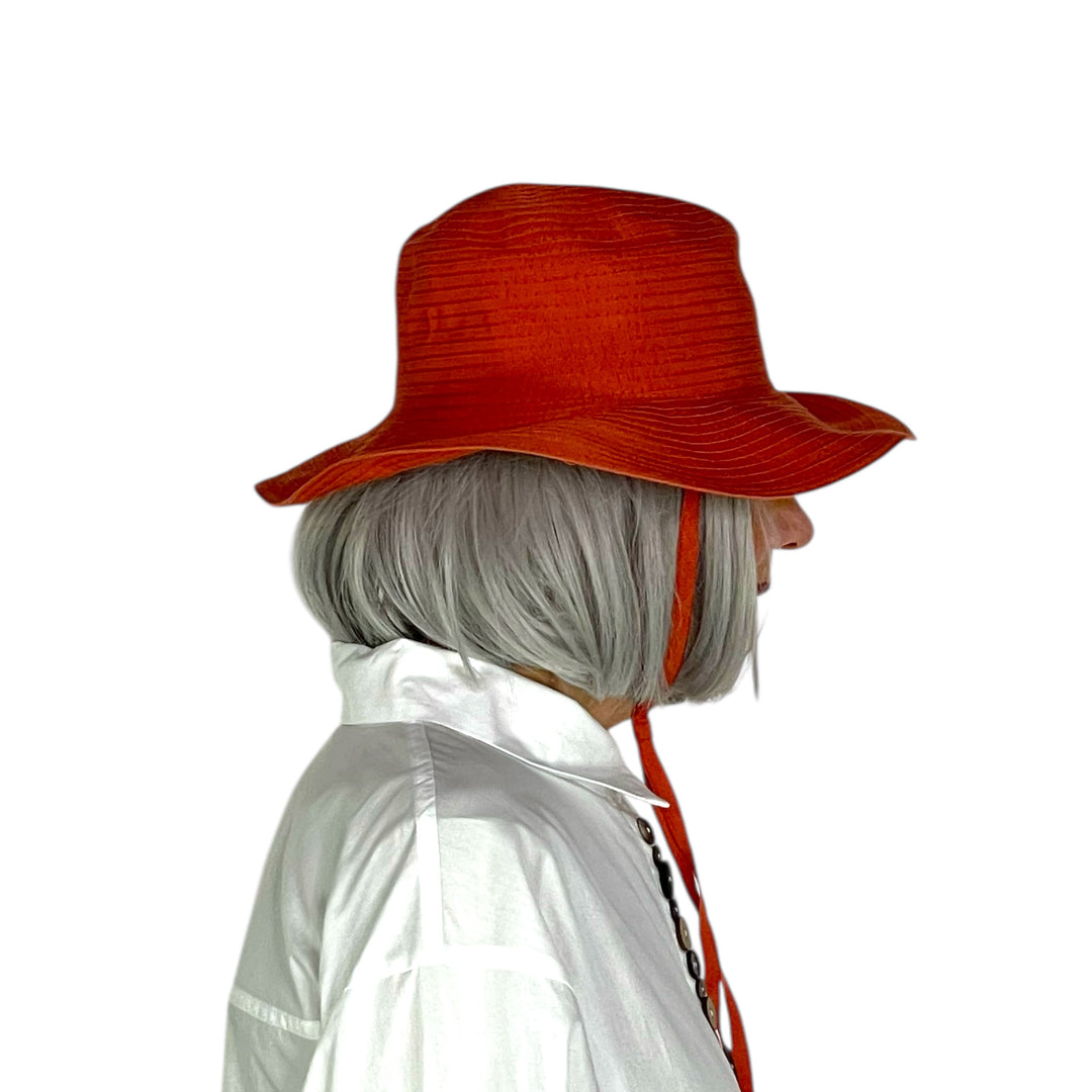 MEDIUM BRIM RIBBON HAT W/TIE