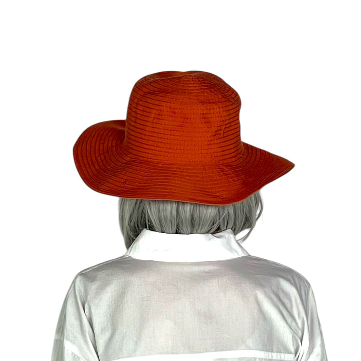 MEDIUM BRIM RIBBON HAT W/TIE