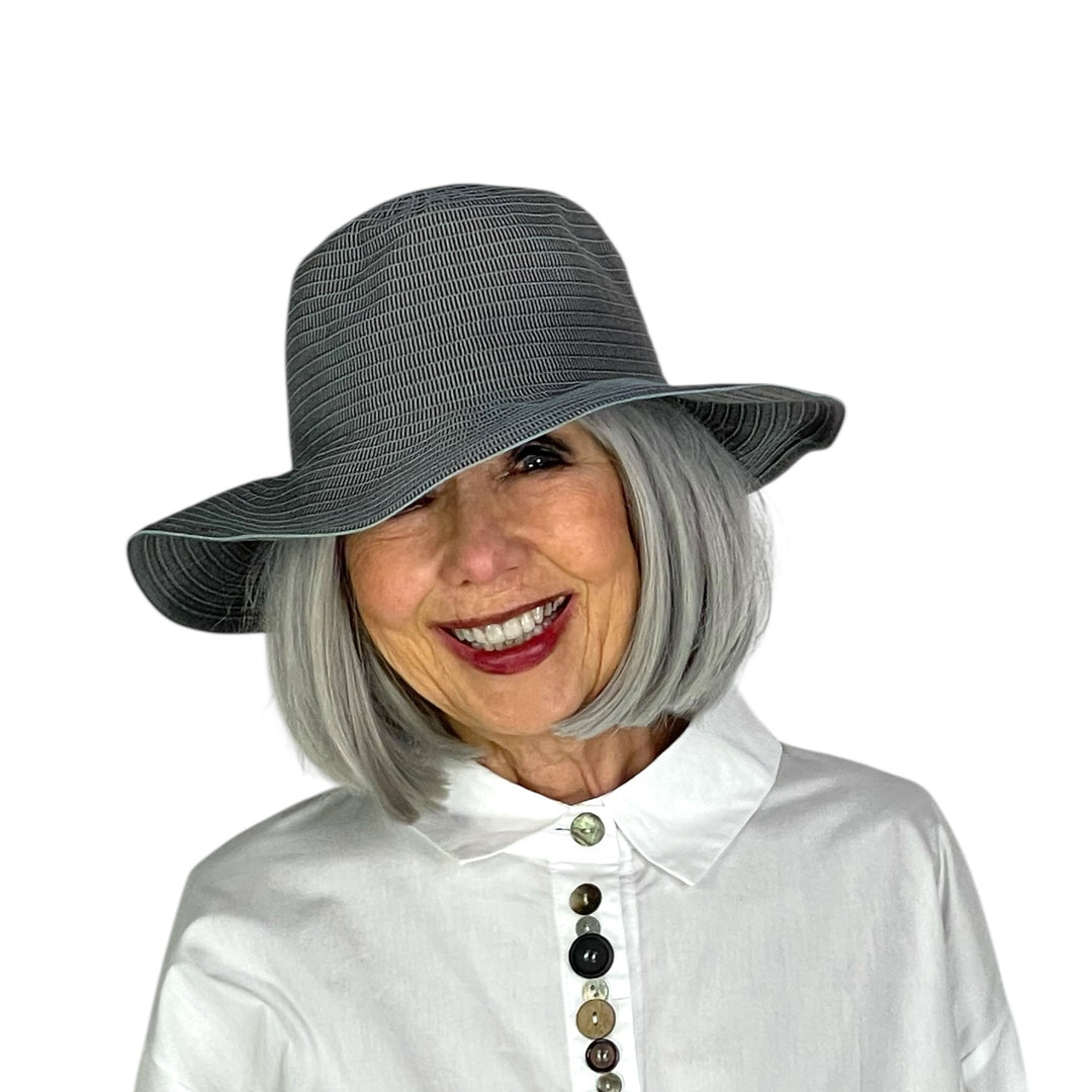 MEDIUM BRIM RIBBON HAT W/TIE