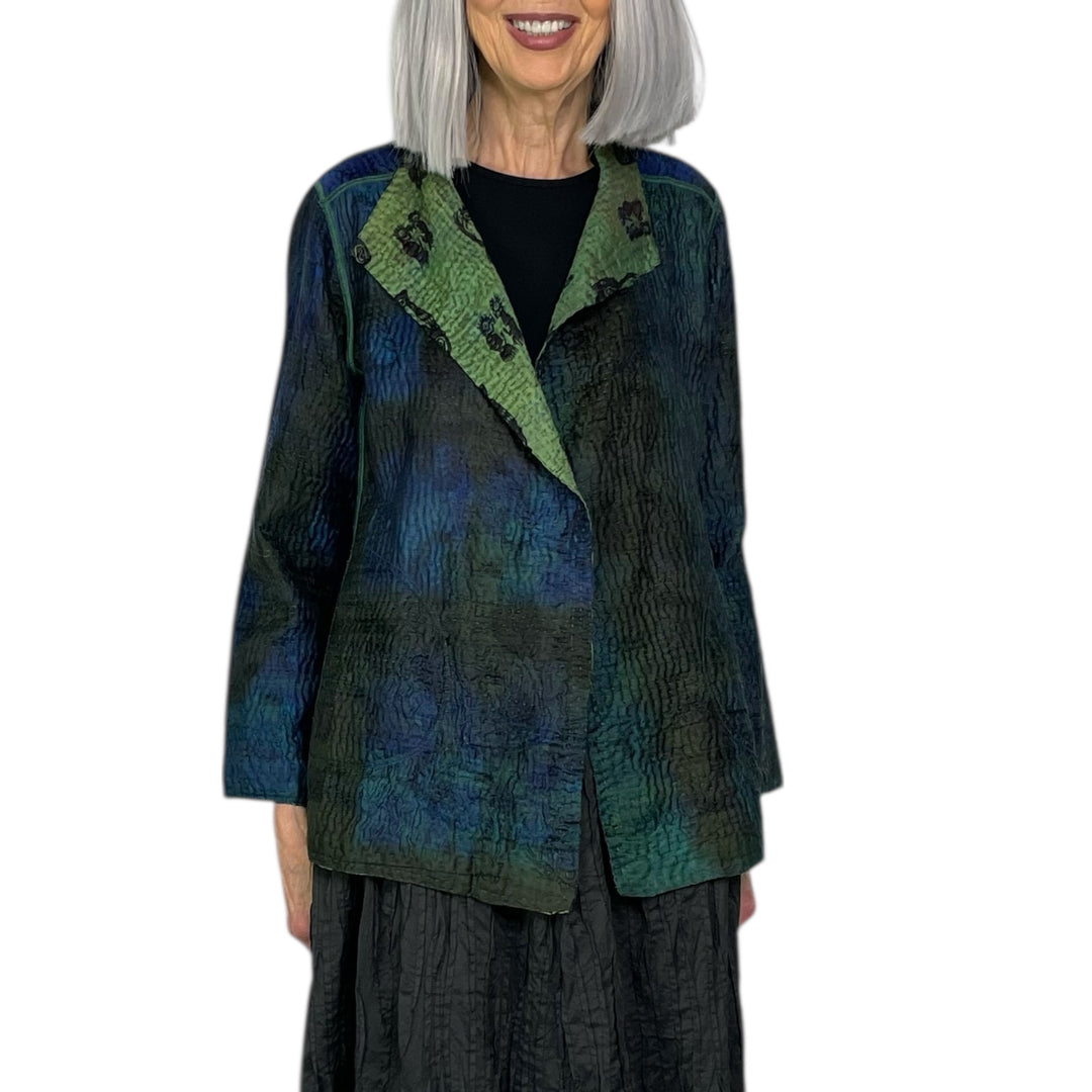 CLAMP DYED/PRINT SHORT JACKET