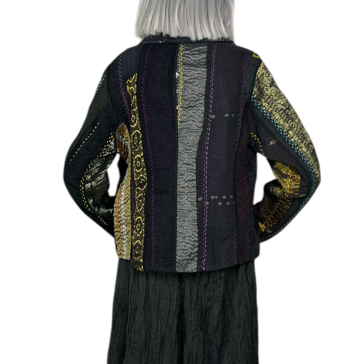 JEWEL WOVEN CROPPED BASIC JACKET