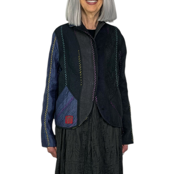 JEWEL WOVEN CROPPED BASIC JACKET