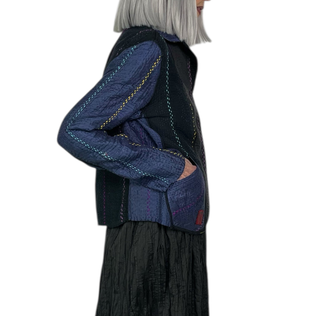 JEWEL WOVEN CROPPED BASIC JACKET