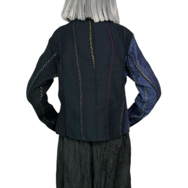 JEWEL WOVEN CROPPED BASIC JACKET