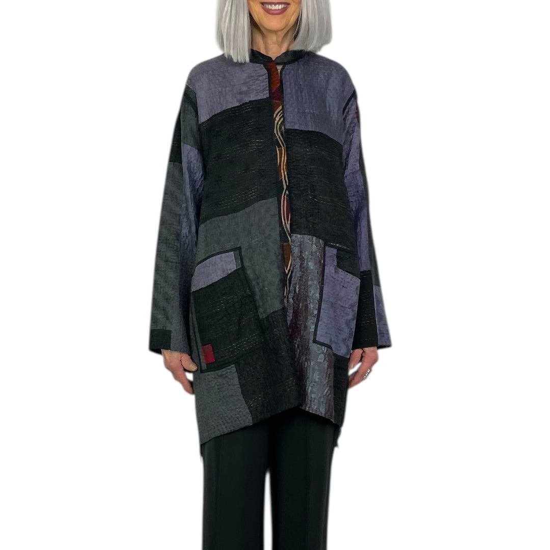 SILK JACQUARD KAFTAN JACKET MEDIUM