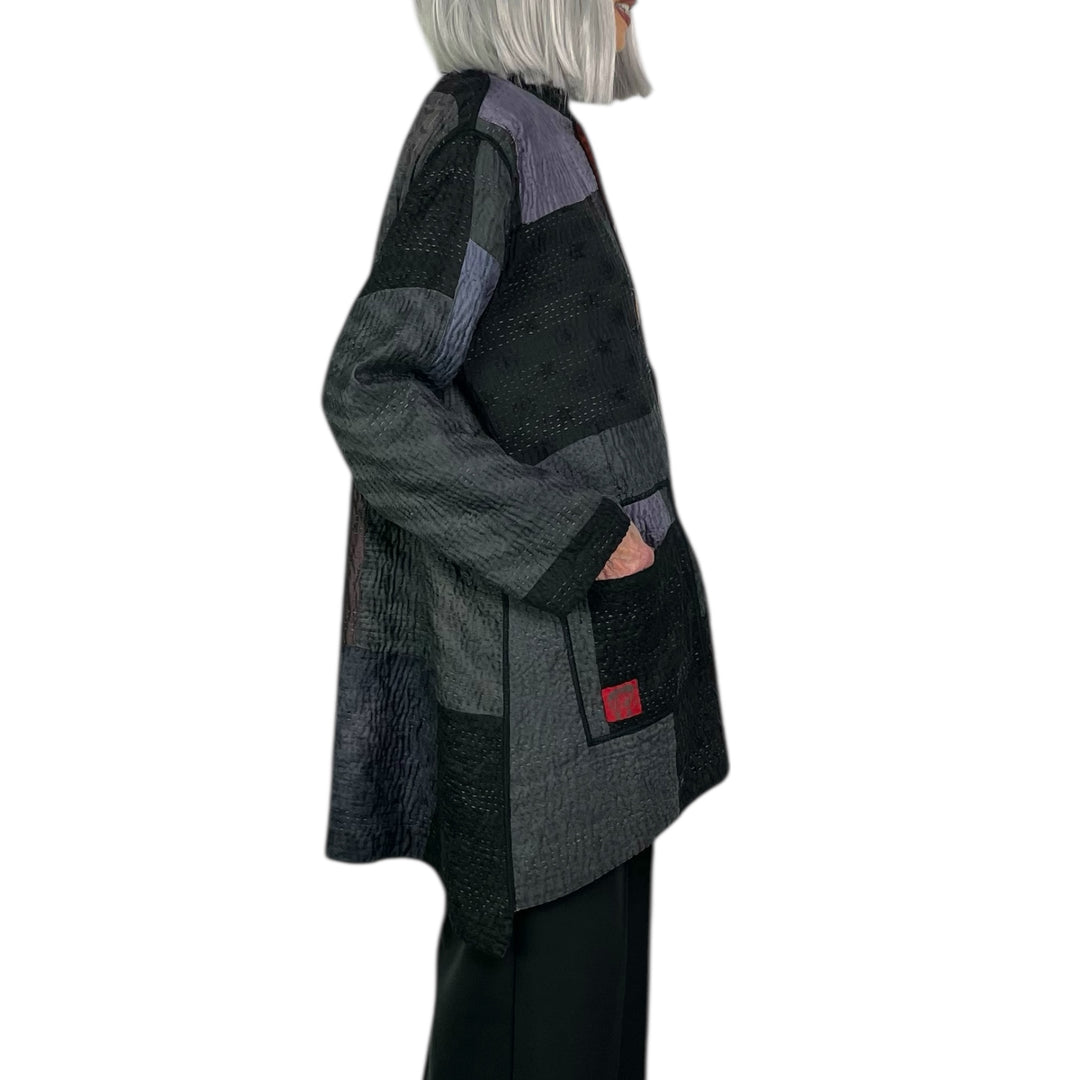 SILK JACQUARD KAFTAN JACKET MEDIUM