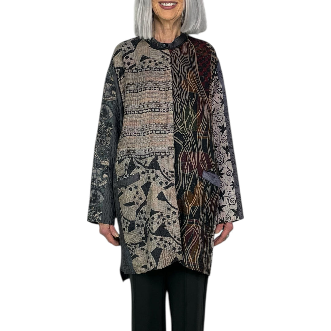 SILK JACQUARD KAFTAN JACKET MEDIUM