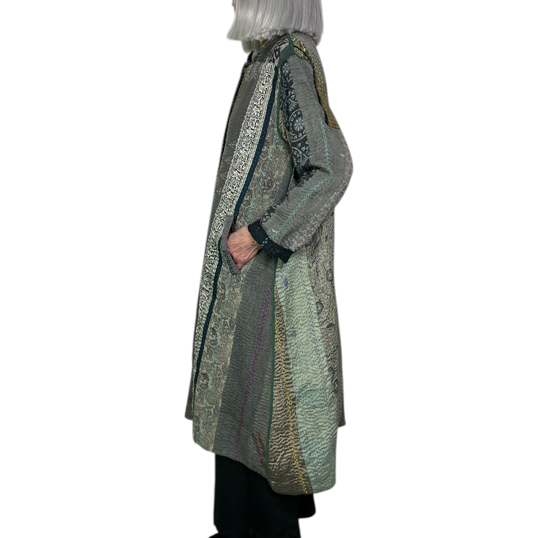 JEWEL WOVEN KAFTAN COAT