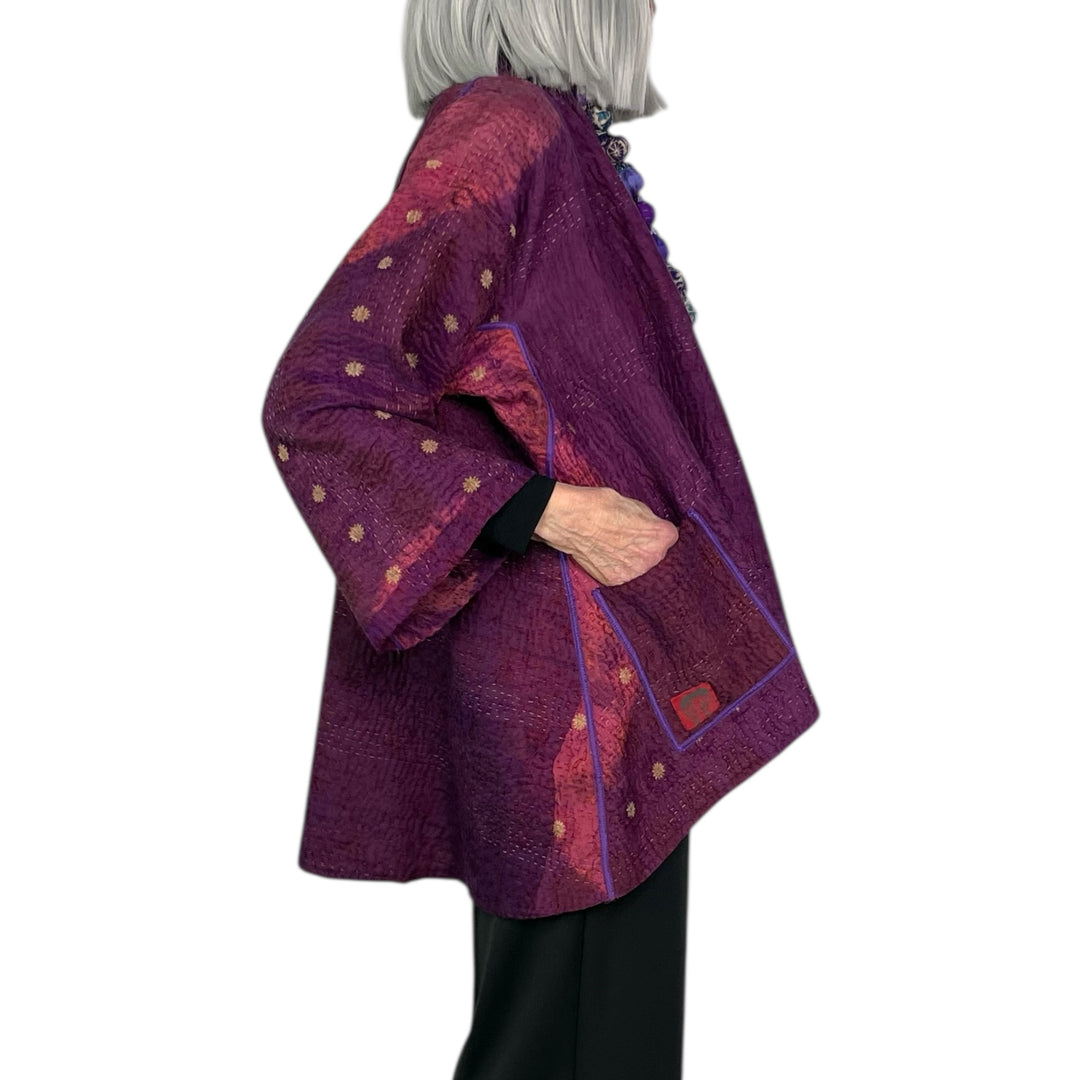 TIE DYE CIRCLE SHIBORI KIMONO JACKET