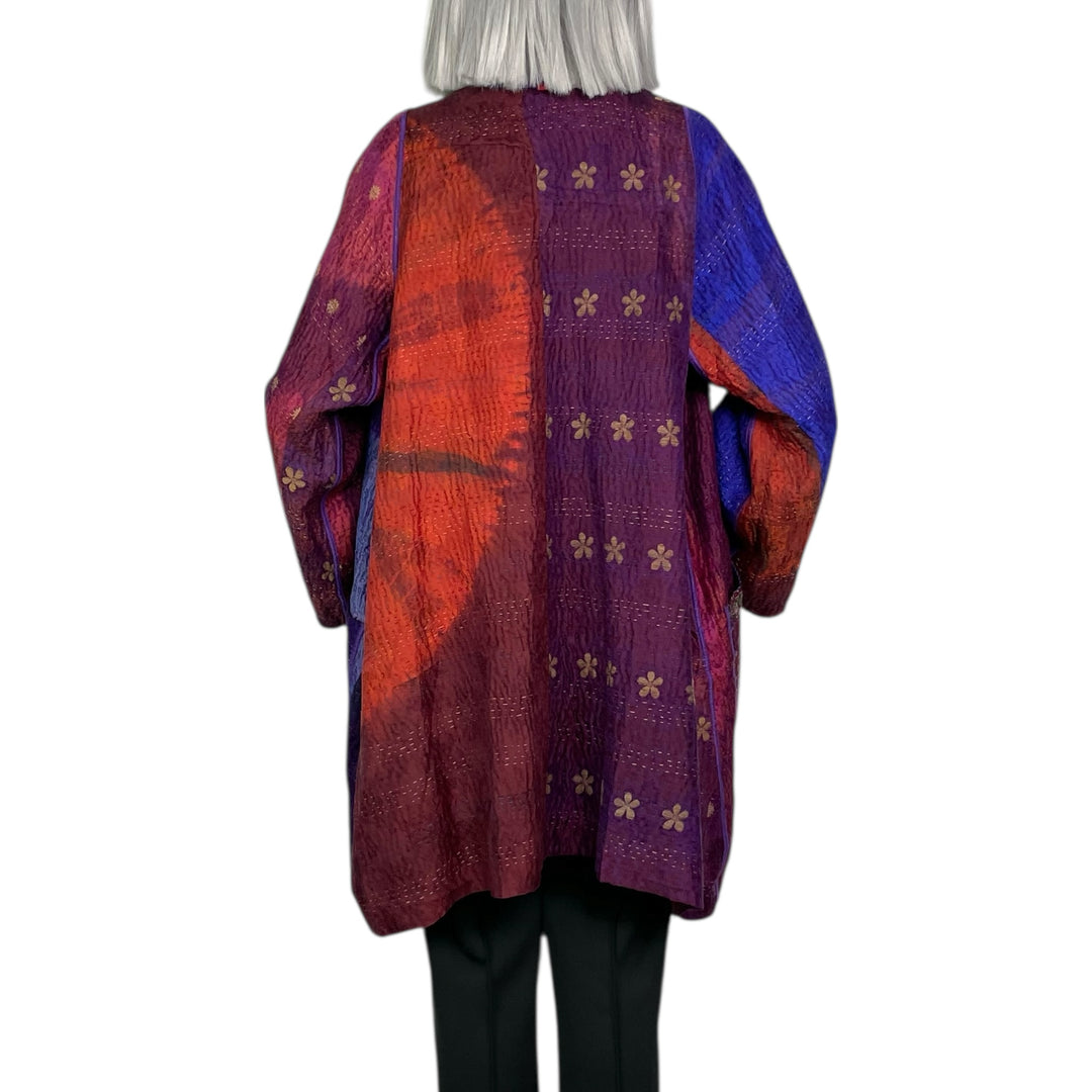 TIE DYE CIRCLE SHIBORI A-LINE JACKET