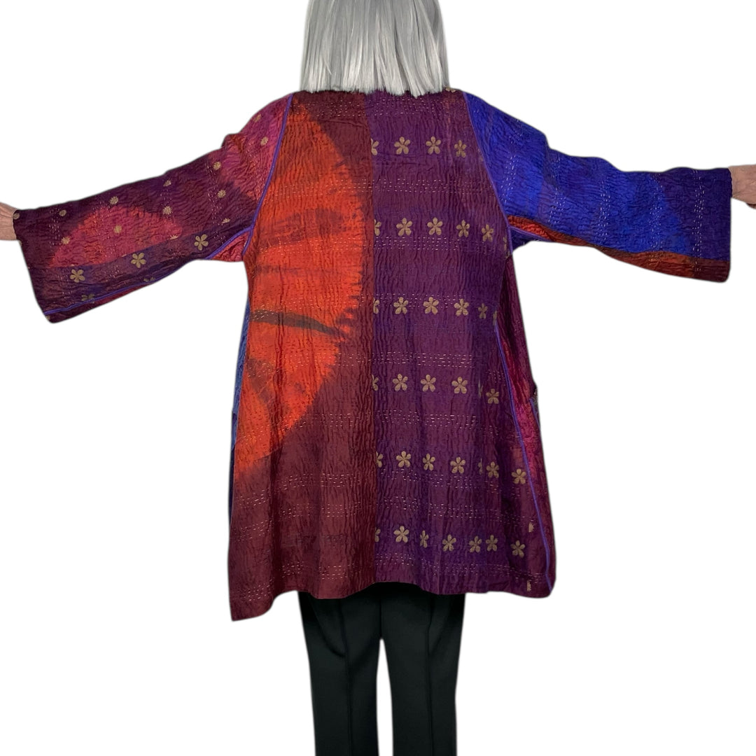 TIE DYE CIRCLE SHIBORI A-LINE JACKET