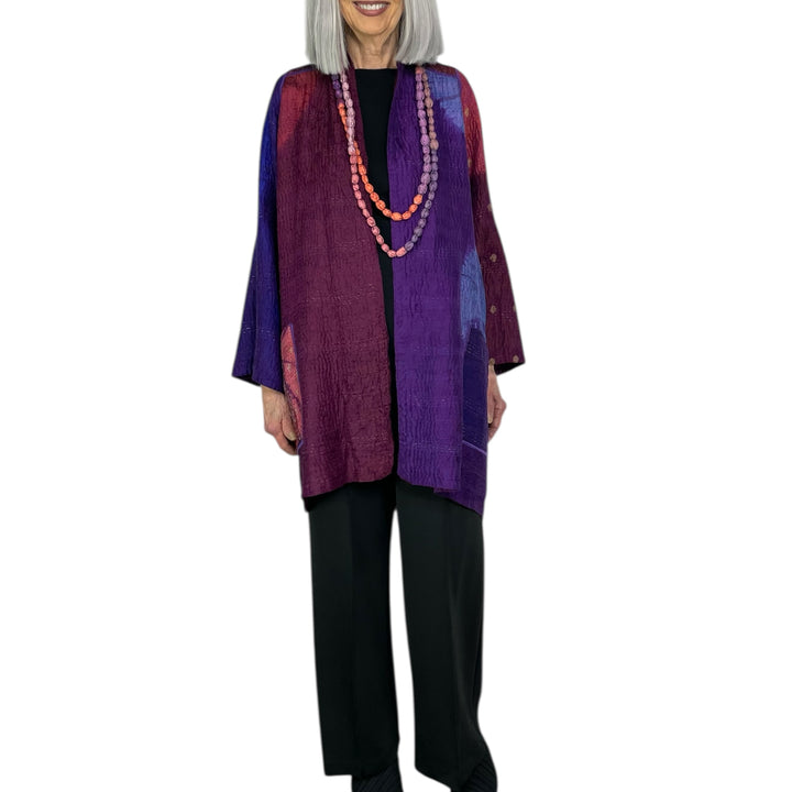 TIE DYE CIRCLE SHIBORI A-LINE JACKET