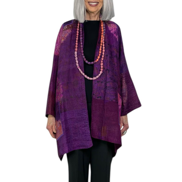 TIE DYE CIRCLE SHIBORI A-LINE JACKET