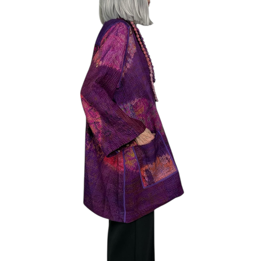 TIE DYE CIRCLE SHIBORI A-LINE JACKET