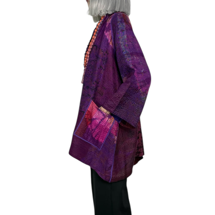 TIE DYE CIRCLE SHIBORI A-LINE JACKET