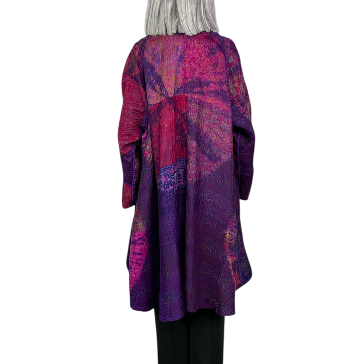 TIE-DYE CIRCLE SHIBORI KIMONO LONG JACKET