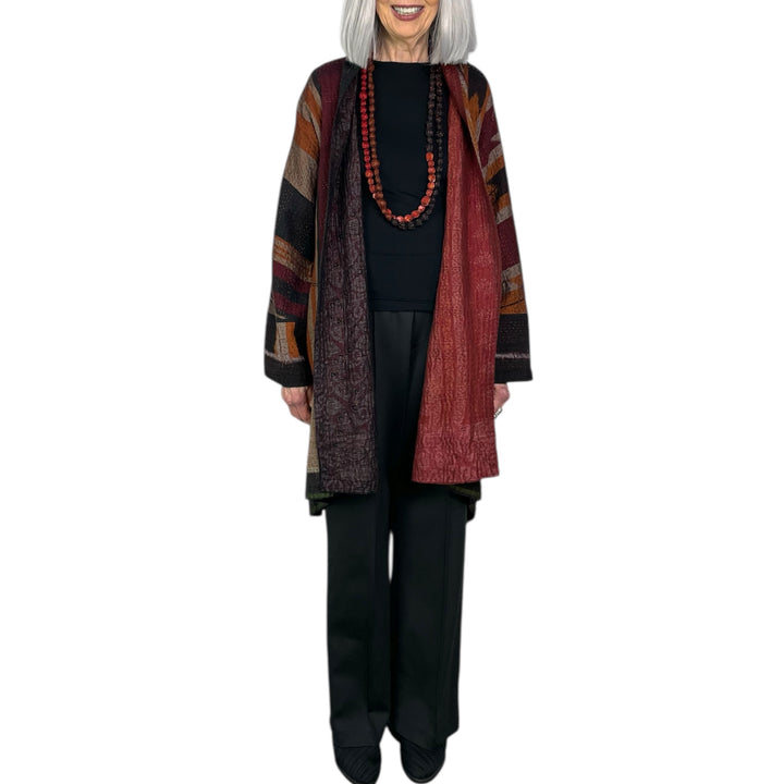IKAT/OMBRE KIMONO LONG JACKET