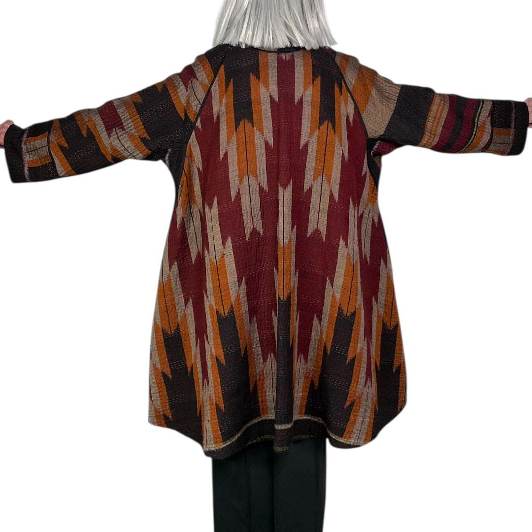 IKAT/OMBRE KIMONO LONG JACKET