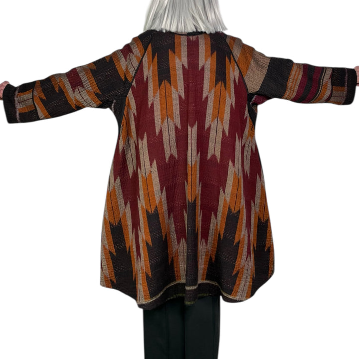 IKAT/OMBRE KIMONO LONG JACKET