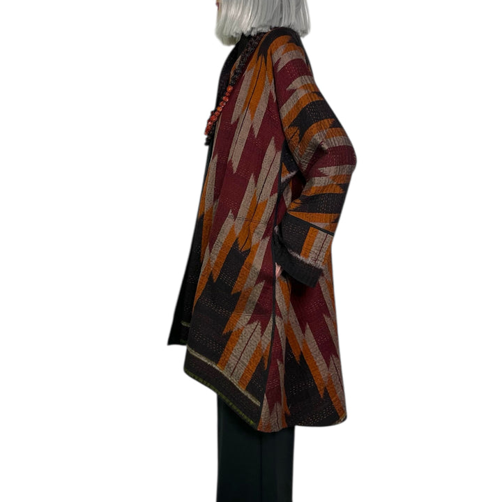 IKAT/OMBRE KIMONO LONG JACKET