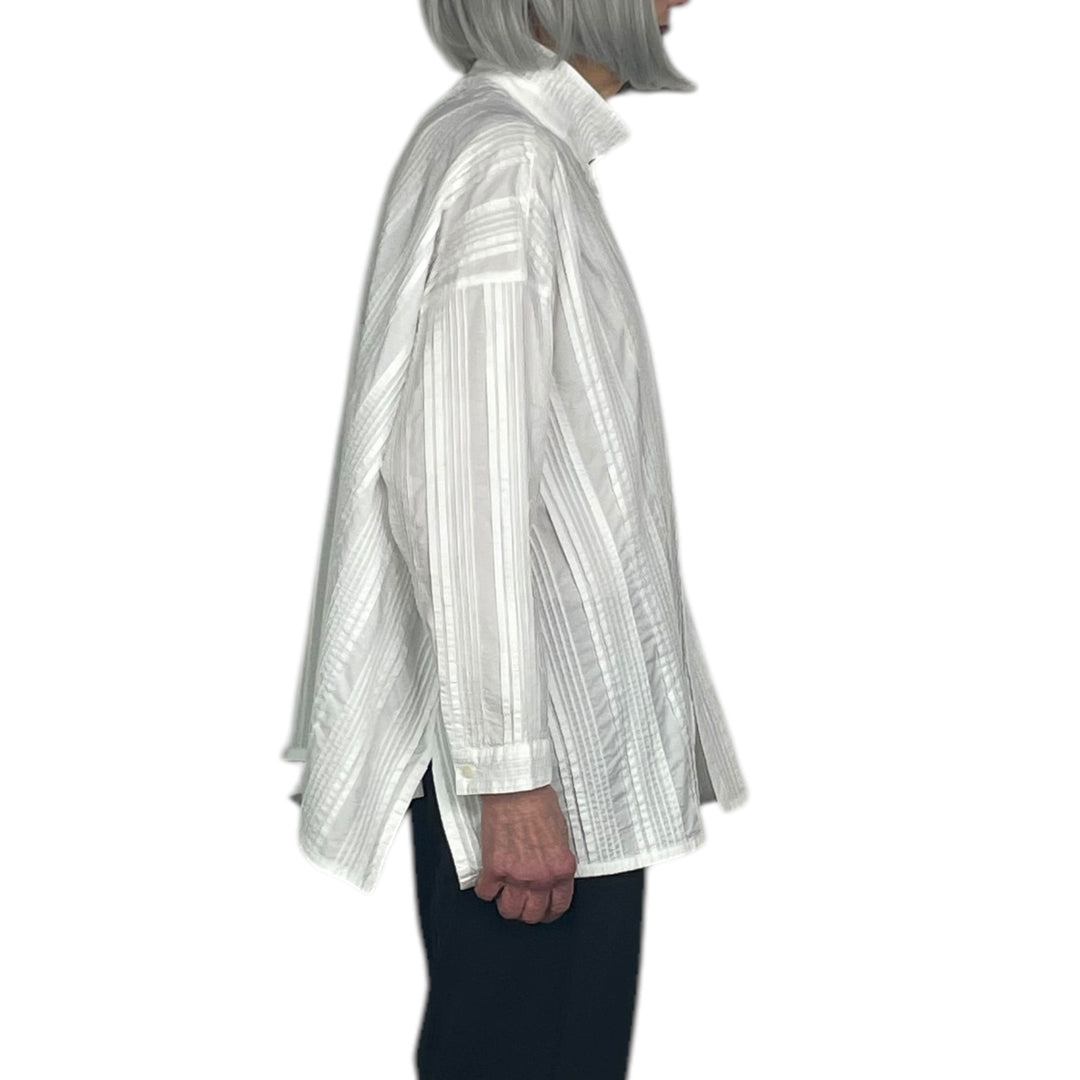 VERTICAL PLEATS SHIRT