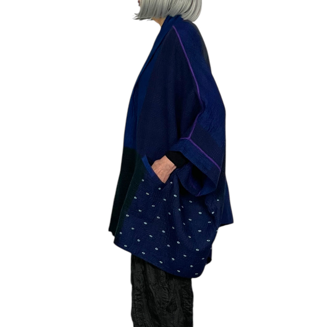 JAIPUR PATCH DOUBLE COLLAR PONCHO