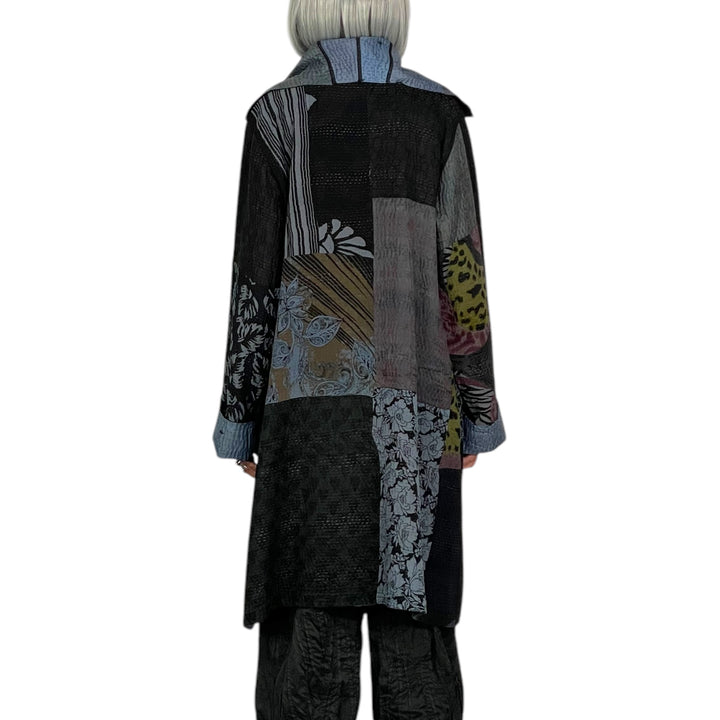 SILK JACQUARD POCKET MEDIUM COAT