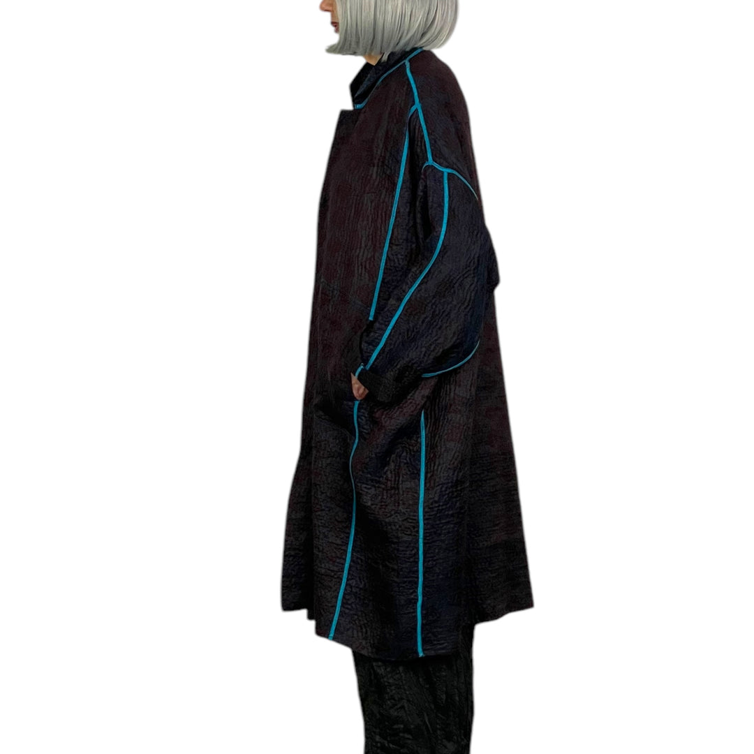 JACQUARD OVERSIZED MEDIUM COAT