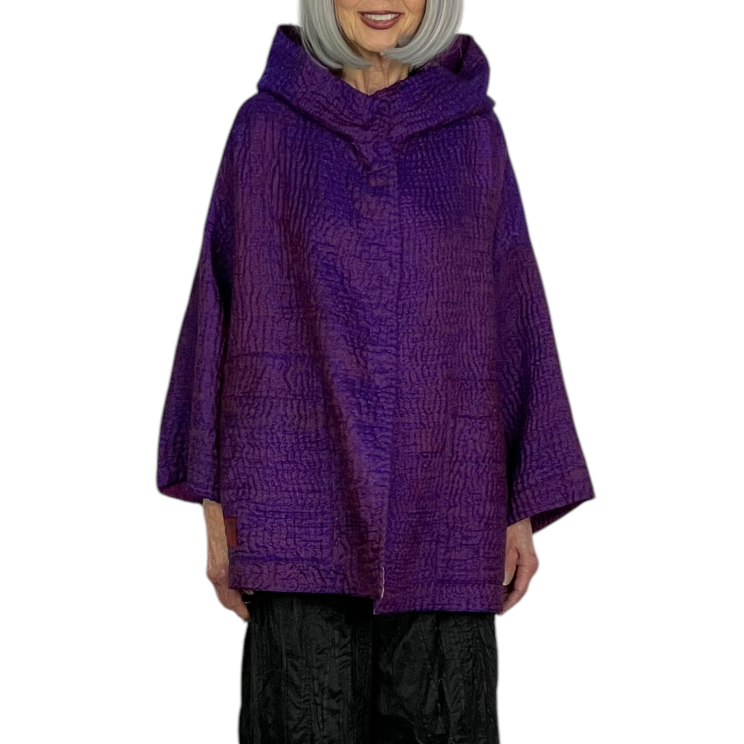 JACQUARD HOODIE PONCHO JACKET