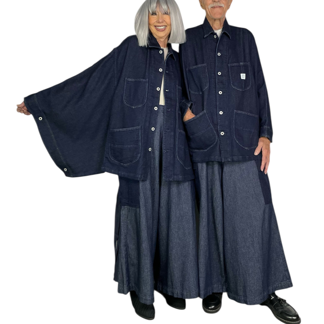 COVERALL CAPE INDIGO RINSE