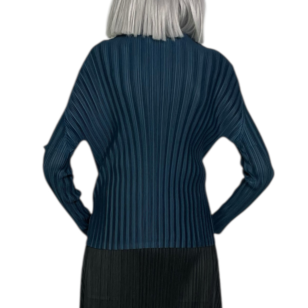 RIB PLEATS NOVEMBER HI-NECK TOP