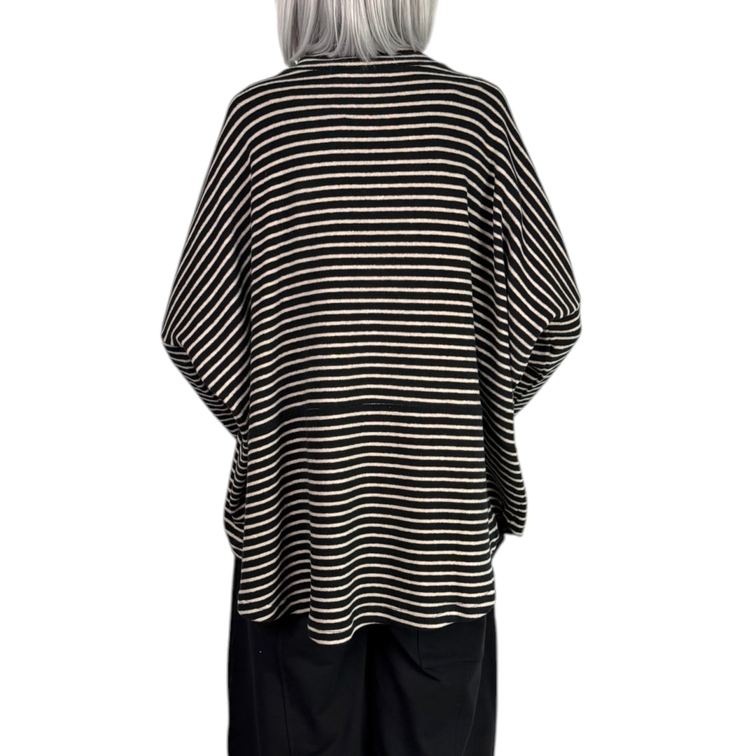 SPINO MICRO-STRIPE MOCK NECK TOP