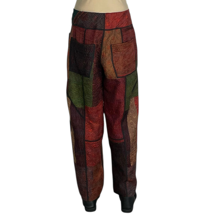SILK JACQUARD PANELED LANTERN PANT
