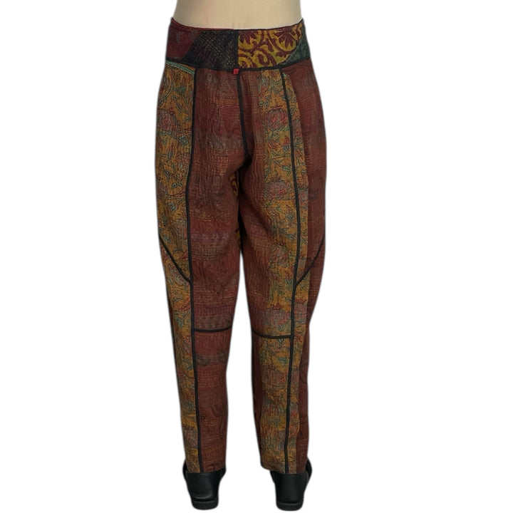 SILK JACQUARD PANELED LANTERN PANT