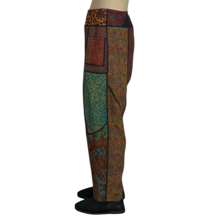 SILK JACQUARD PANELED LANTERN PANT