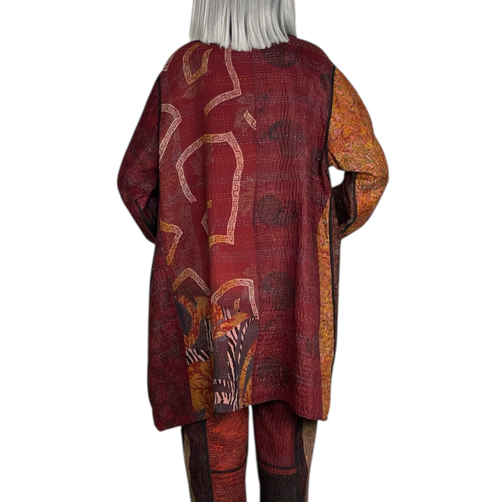 SILK JACQUARD KAFTAN JACKET MEDIUM