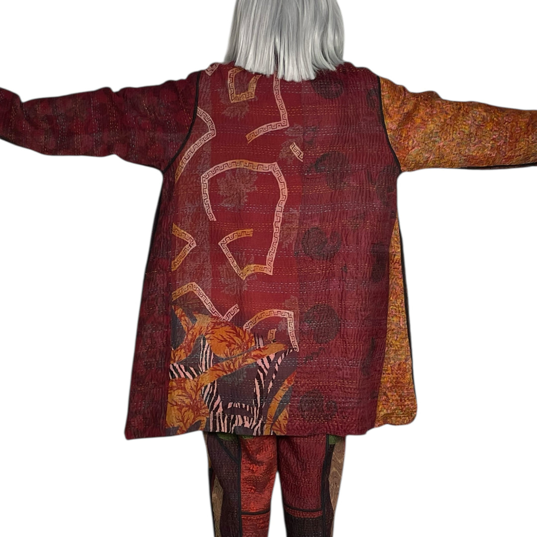 SILK JACQUARD KAFTAN JACKET MEDIUM