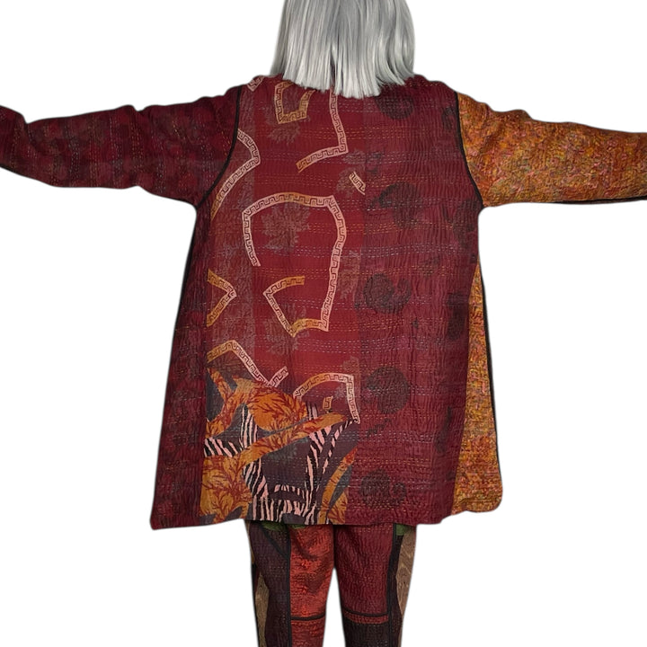 SILK JACQUARD KAFTAN JACKET MEDIUM