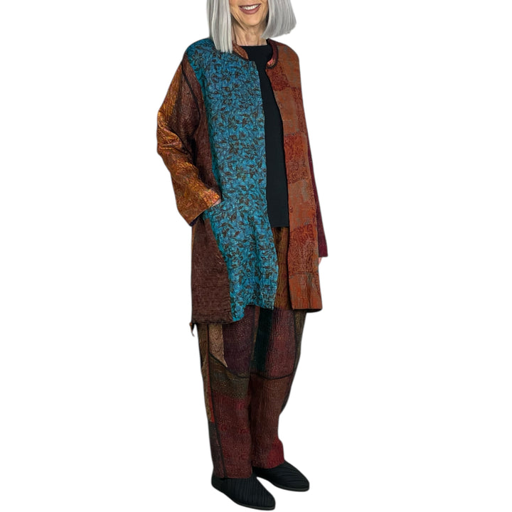 SILK JACQUARD KAFTAN JACKET MEDIUM