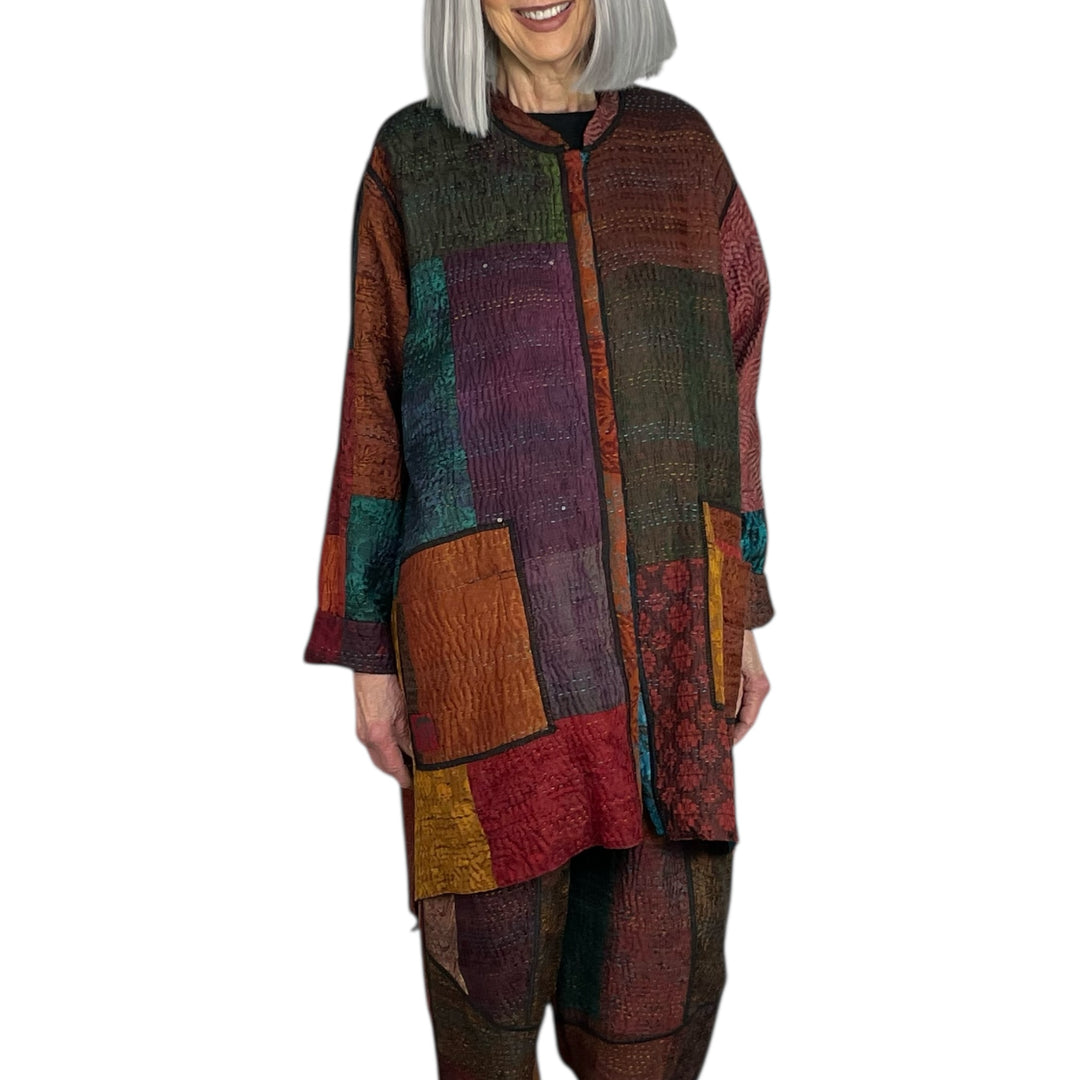 SILK JACQUARD KAFTAN JACKET MEDIUM