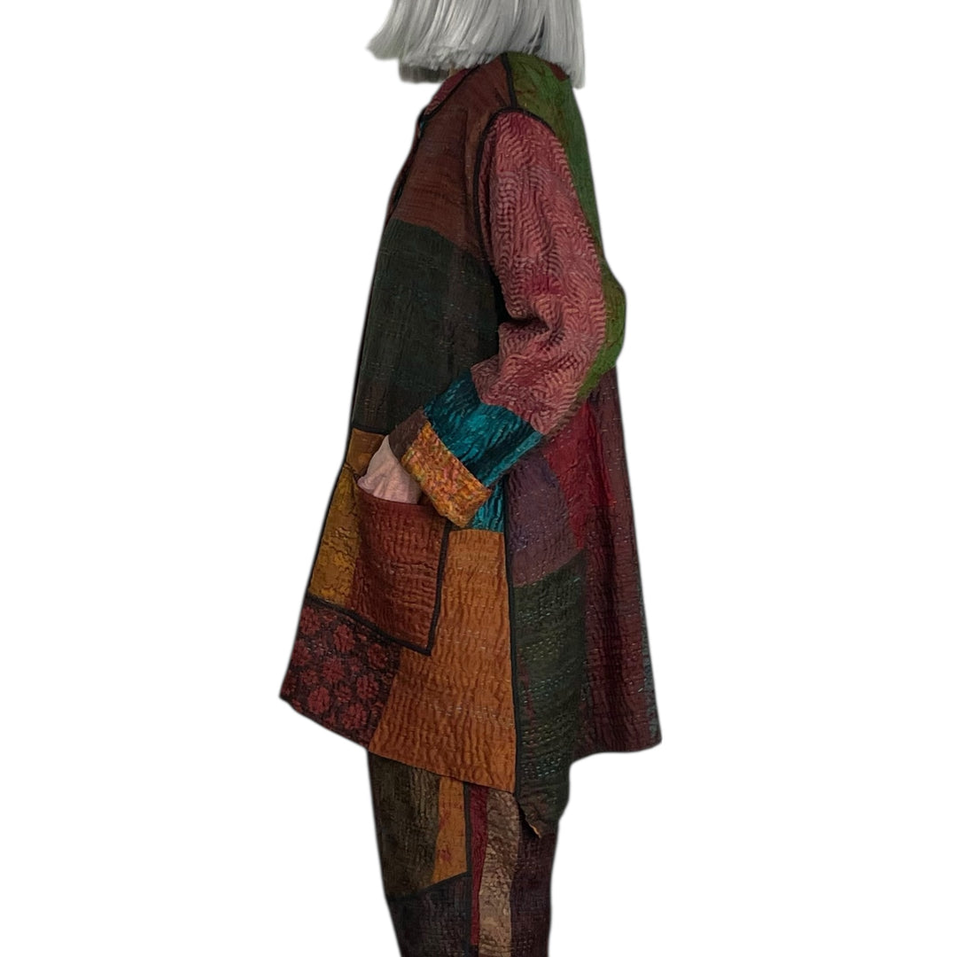 SILK JACQUARD KAFTAN JACKET MEDIUM